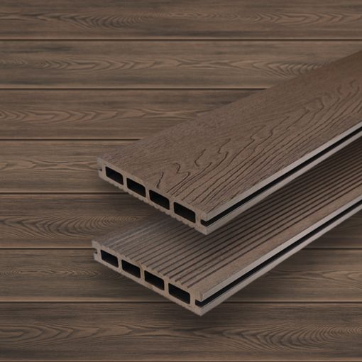 wpc teraszburkolat mély barna színben Makón